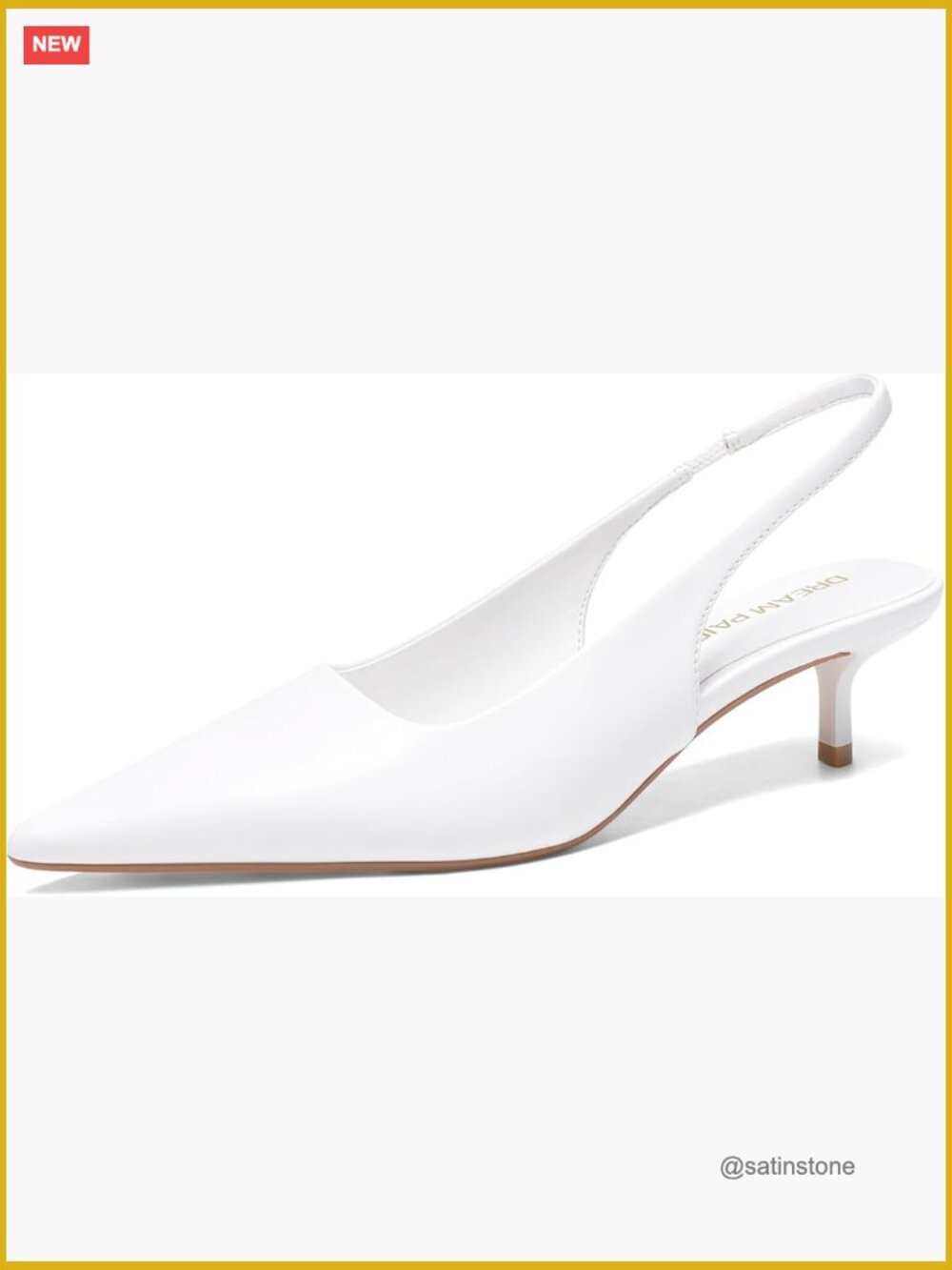 Kitten Heels Pointed Toe Slingback Pumps Closed Toe Low Heel Comfortable Dress